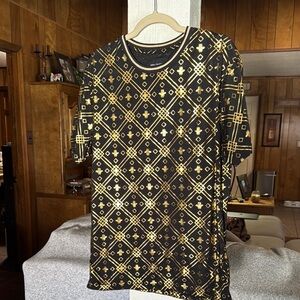 Black and Gold Geometric T-Shirt